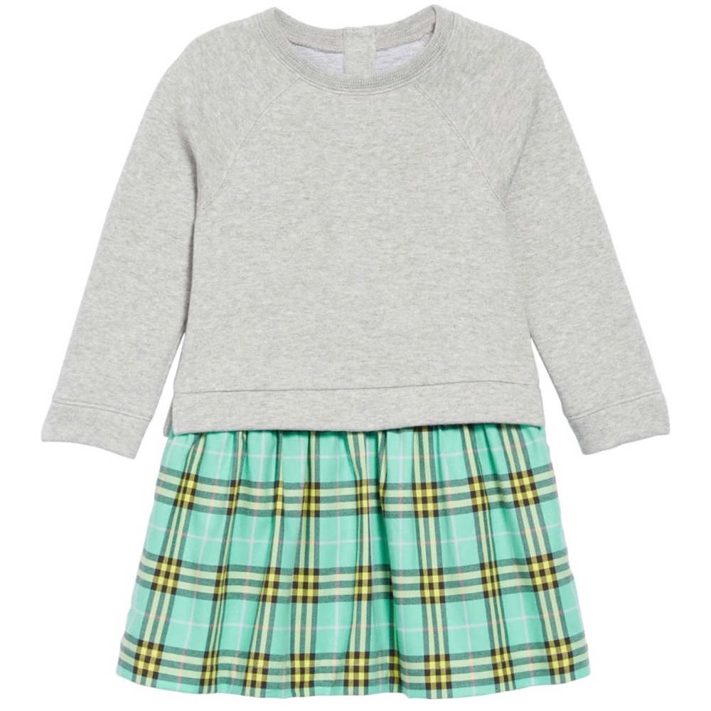 BURBERRY Francine Popover Turquoise Check Dress
